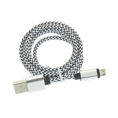 1m Hamppuköysi 2a Mikro Usb Kaapeli Valkoinen