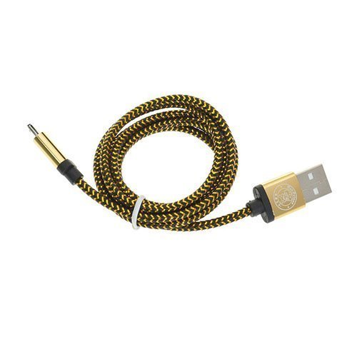 1m Kudottu 2a Mikro Usb Kaapeli Musta