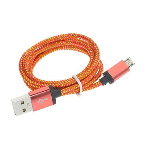 1m Kudottu 2a Mikro Usb Kaapeli Oranssi