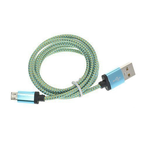 1m Kudottu 2a Mikro Usb Kaapeli Sininen