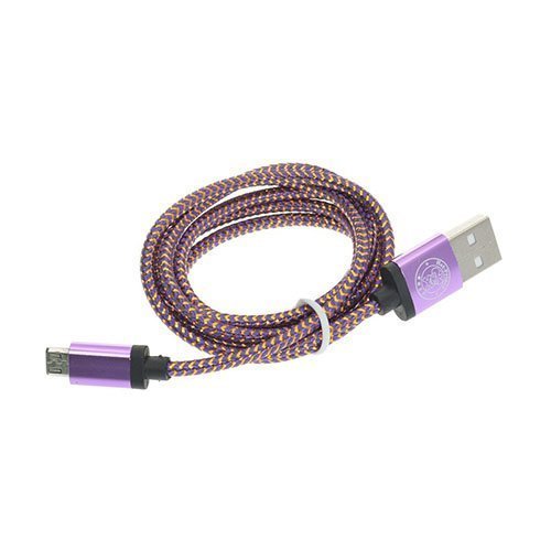 1m Kudottu 2a Mikro Usb Kaapeli Violetti