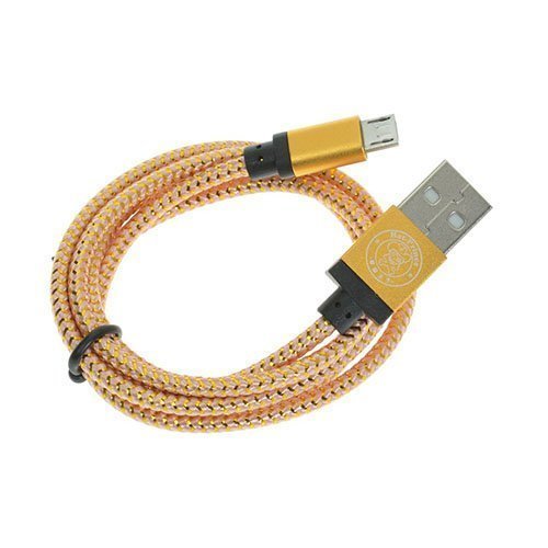 1m Kudottu Mikro Usb Kaapeli Kulta