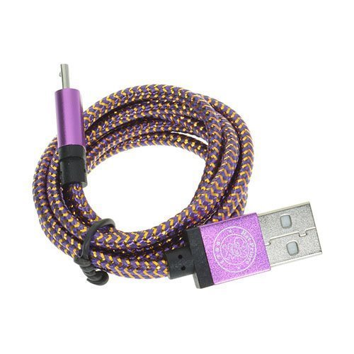 1m Kudottu Mikro Usb Kaapeli Violetti