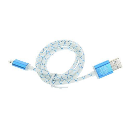 1m Kuvioitu Mikro Usb Kaapeli Sininen / Valkoinen