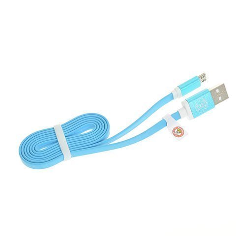 1m Litteä Mikro Usb Kaapeli Tableteille Ja Älypuhelimille Sininen