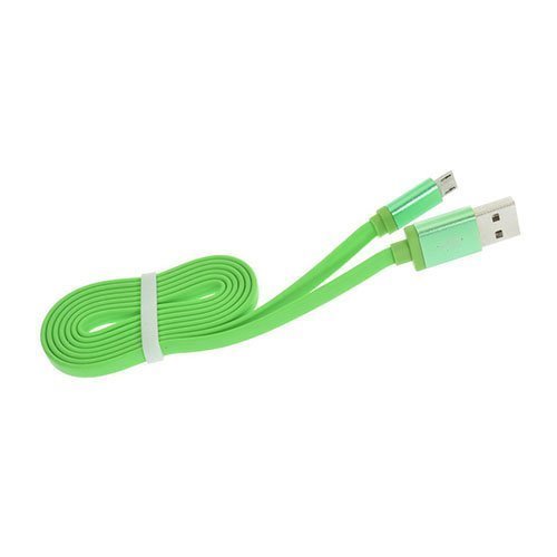 1m Litteä Mikro Usb Kaapeli Tableteille Ja Älypuhelimille Vihreä