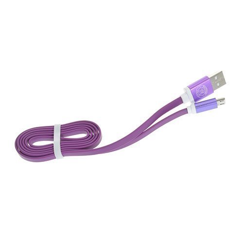 1m Litteä Mikro Usb Kaapeli Tableteille Ja Älypuhelimille Violetti