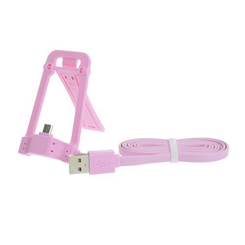 1m Mikro Usb Data Latauskaapeli Puhelin Standillä Pinkki