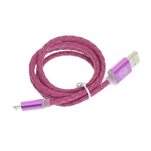 1m Nahkainen Mikro Usb Kaapeli Violetti