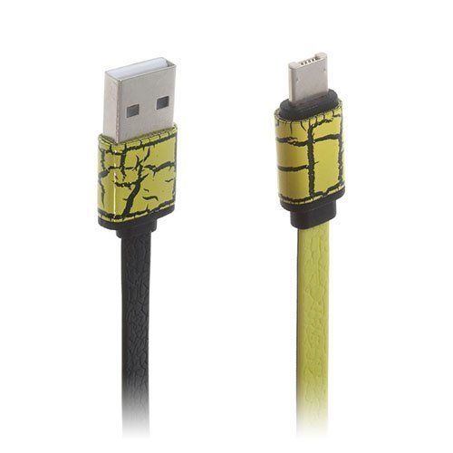 2-In-1 Micro Usb Data Latauskaapeli Iphone Samsung Laitteille Keltainen