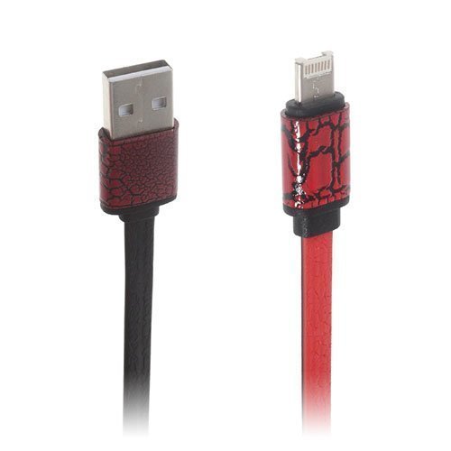 2-In-1 Micro Usb Data Latauskaapeli Iphone Samsung Laitteille Punainen