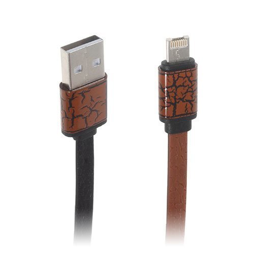 2-In-1 Micro Usb Data Latauskaapeli Iphone Samsung Laitteille Ruskea