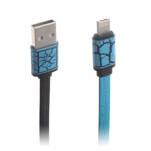 2-In-1 Micro Usb Data Latauskaapeli Iphone Samsung Laitteille Sininen