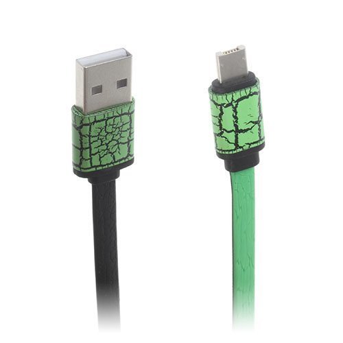 2-In-1 Micro Usb Data Latauskaapeli Iphone Samsung Laitteille Vihreä