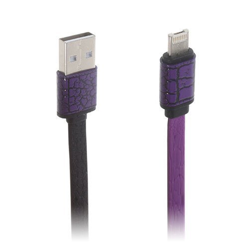 2-In-1 Micro Usb Data Latauskaapeli Iphone Samsung Laitteille Violetti