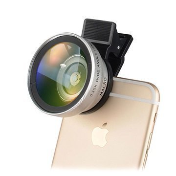 2-in-1 Universal Clip Camera Lens Silver