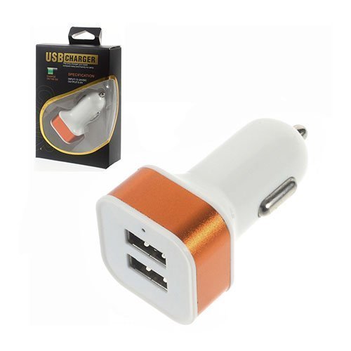 2.1a Älykäs Kaksois-Usb Ulostuloinen Autolaturi Oranssi