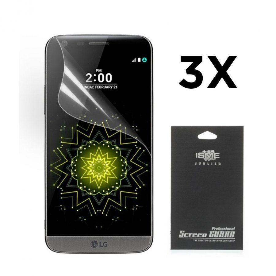 3-Pakkaus Kirkas Hd Lcd Lg G5 Näytön Suojakalvo Musta Pakkaus