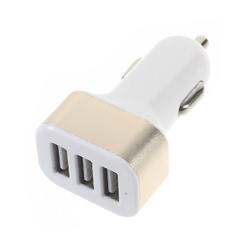 3-Porttinen 2.4a Usb Autolaturi Kulta