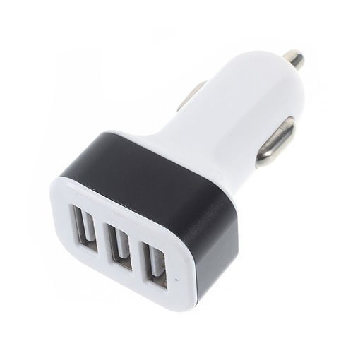 3-Porttinen 2.4a Usb Autolaturi Musta