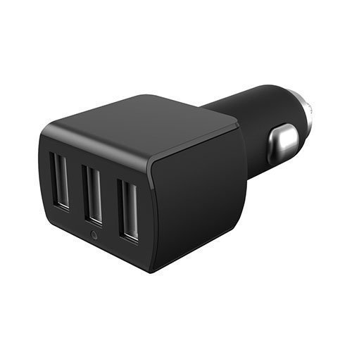 3-Porttinen Usb Autolaturi Älypuhelimille Musta