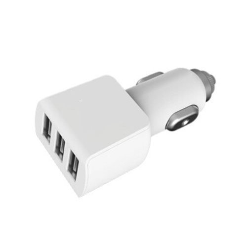 3-Porttinen Usb Autolaturi Älypuhelimille Valkoinen