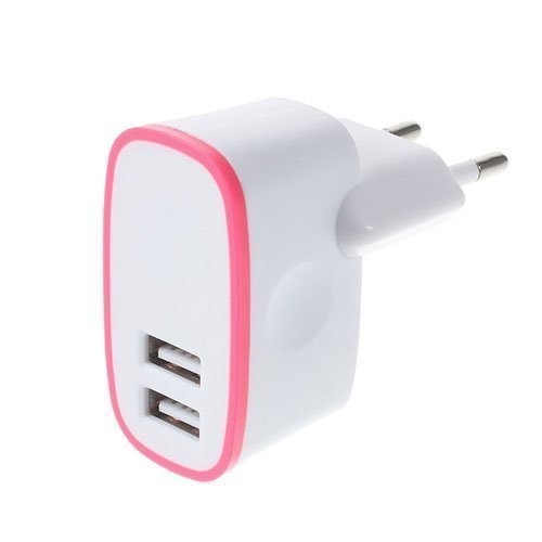 3.1a Kaksois-Usb Seinälaturi Pinkki