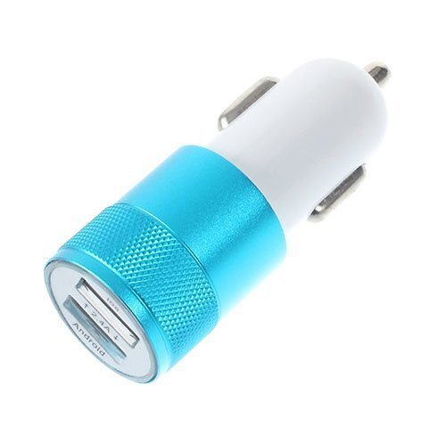 3.4a Kaksois-Usb Autolaturi Adapteri Iphone Ipad Samsung Laitteille Sininen