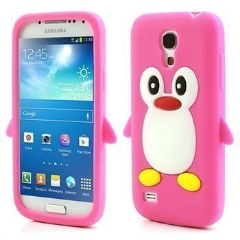 3D Penguin Silikoni Kotelo Samsung Galaxy S4 mini I9190 I9192 I9195 Kuuma Pinkki