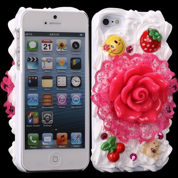 3d Cuties Ceramic Pinkki Ruusu Iphone 5 Suojakuori