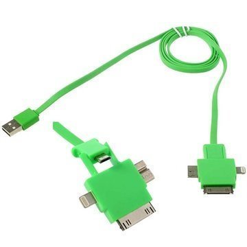 4 in 1 USB-kaapeli Lightning 30-nastainen MicroUSB 2.0 MicroUSB 3.0 Vihreä