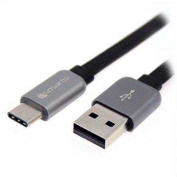 4smarts C-Cord USB 2.0 / USB 3.1 Type-C Lattakaapeli Musta