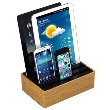 All-Dock Lataustelakka 4-Porttia Medium Bambu / Musta