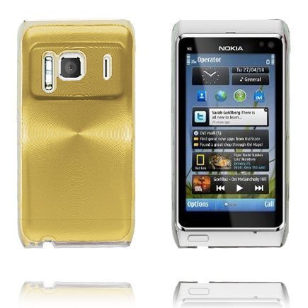 Aluminium Shield Läpikuultava Reunus Kulta Nokia N8 Suojakuori