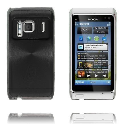 Aluminium Shield Läpikuultava Reunus Musta Nokia N8 Suojakuori
