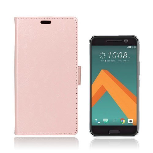 Amdrup Htc 10 Nahkakotelo Läpällä Ja Mangaani Metalli Levyllä Pinkki