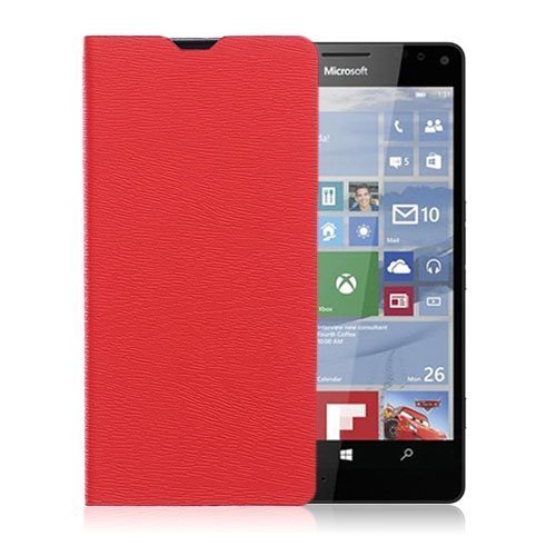 Amdrup Microsoft Lumia 950 Nahkakotelo Standillä Punainen