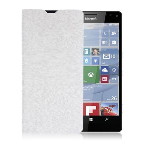 Amdrup Microsoft Lumia 950 Nahkakotelo Standillä Valkoinen