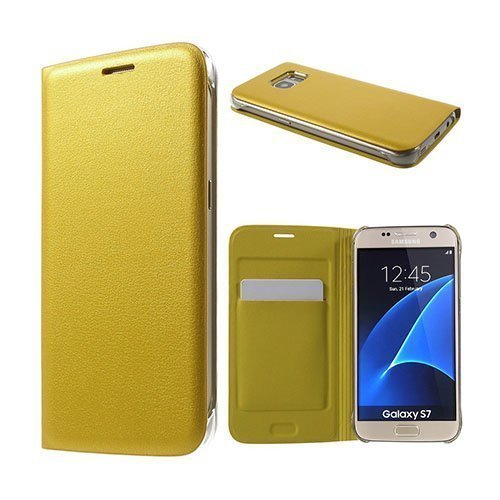 Amdrup Samsung Galaxy S7 Nahkakotelo Läpällä Kulta