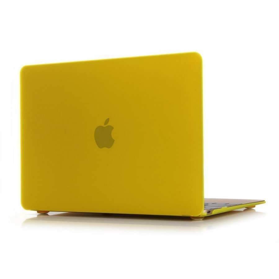 Ancker Macbook 12-Inch 2015 Retina Display Nahkakotelo Korttitaskuilla Matta Keltainen