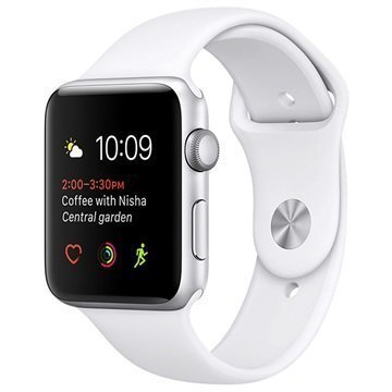 Apple Watch 2 MNPJ2ZD/A Urheiluranneke 42mm Hopea / Valkoinen