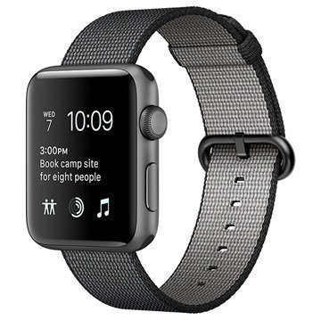 Apple Watch 2 MP052ZD/A Kudottu Nylonranneke 38mm Avaruusharmaa / Musta