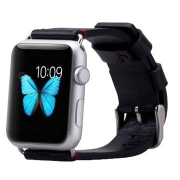 Apple Watch Momax Nahkainen Ranneke 38mm Musta