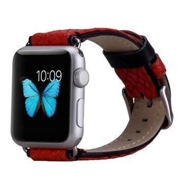 Apple Watch Momax Nahkainen Ranneke 38mm Punainen