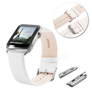 Apple Watch Tuff-luv Nahkaranneke 42mm Valkoinen