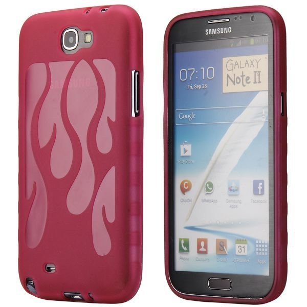 Aquaflame Punainen Samsung Galaxy Note 2 Silikonikuori