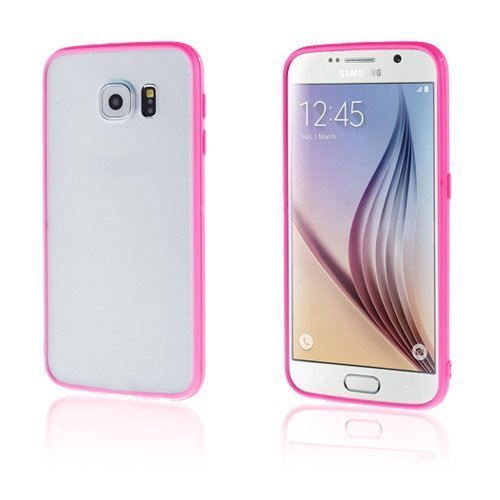 Arc Edge Samsung Galaxy S6 Läpinäkyvä Suojakuori Kuuma Pinkki