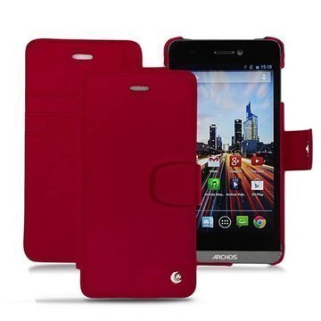 Archos 50 Helium 4G Noreve Tradition B Wallet Leather Case Red