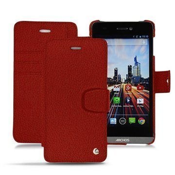 Archos 50 Helium 4G Noreve Tradition B Wallet Nahkakotelo Tomaatti