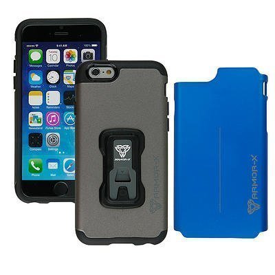 Armor-X Rugged iPhone 6 Kotelo Harmaa & Sininen